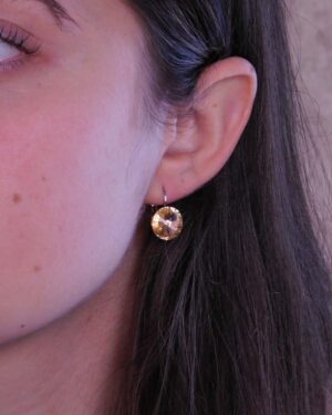 Náušnice s komponentem Swarovski® Rivoli vel. 12 na klapce Light Peach