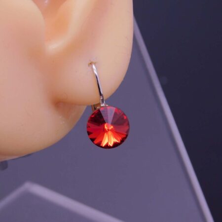Náušnice s komponentem Swarovski® Rivoli vel. 8 na klapce Scarlet - Obrázek 3