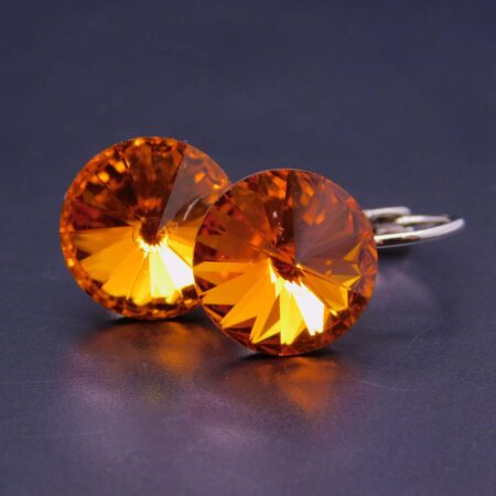 Náušnice s komponentem Swarovski® Rivoli vel. 12 na klapce Tangerine - Obrázek 5
