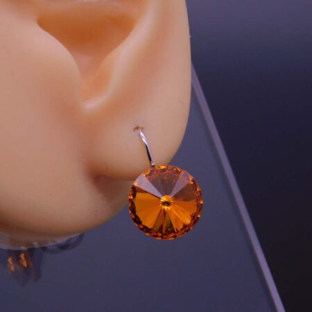 Náušnice s komponentem Swarovski® Rivoli vel. 12 na klapce Tangerine - Obrázek 2