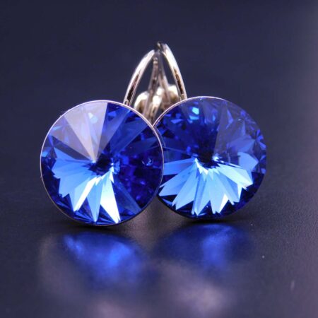 Náušnice s komponentem Swarovski® Rivoli vel. 12 na klapce Saphire