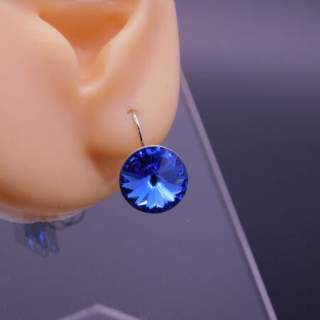 Náušnice s komponentem Swarovski® Rivoli vel. 12 na klapce Saphire - Obrázek 4