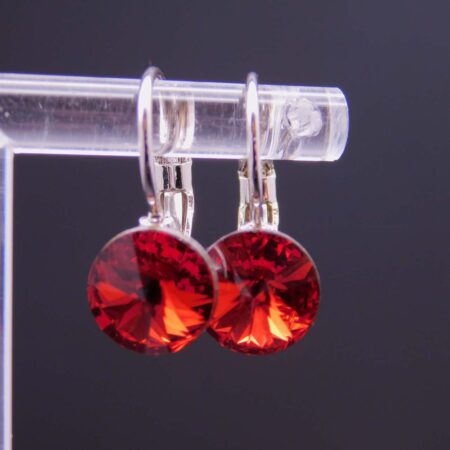 Náušnice s komponentem Swarovski® Rivoli vel. 8 na klapce Scarlet - Obrázek 2