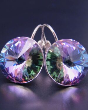 Náušnice s komponentem Swarovski® Rivoli vel. 12 na klapce Vitrail Light
