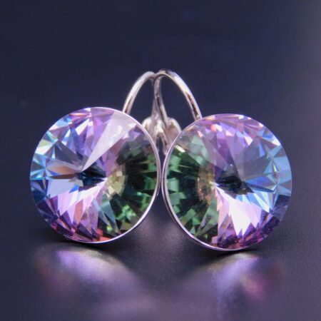 Náušnice s komponentem Swarovski® Rivoli vel. 12 na klapce Vitrail Light