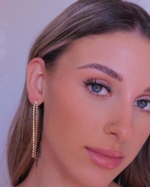Náušnice puzeta visací štras dvouřadý