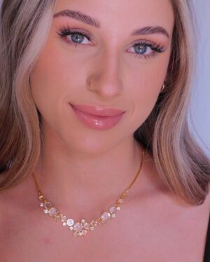 Náhrdelník chanel ornament na pozlaceném řetízku (crystal)